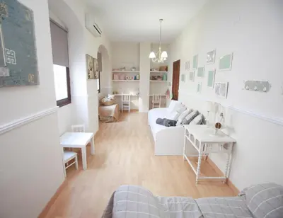 Cama o camas de una habitación en Dúplex-Ático de Nácar Casco Histórico