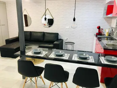 Una cocina o zona de cocina en Fabuloso Loft en Centro Histórico de Córdoba con Parking bajo reserva Tendillas Mezquita-Catedral