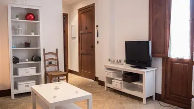 Una televisión o centro de entretenimiento en Apartamento El Teatro