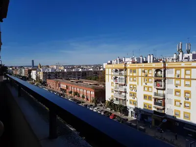 Vista general de Sevilla o vista desde el apartamento