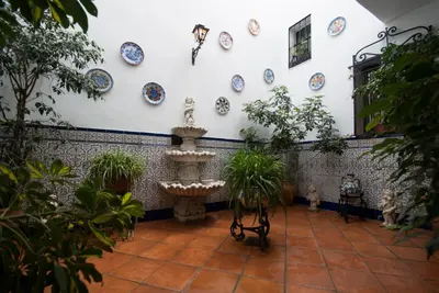 Jardín al aire libre en Hospedería Los Angeles