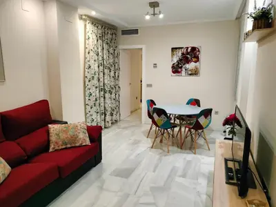 Zona de estar de Acogedor apartamento. Mezquita Wifi