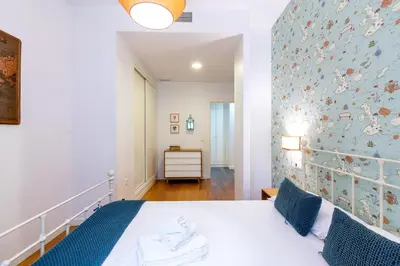 Cama o camas de una habitación en Veoapartment Alhóndiga Bajo