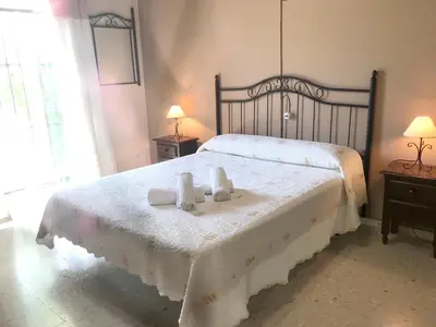 Cama o camas de una habitación en Elegant Villa in El Saucejo with Private Pool