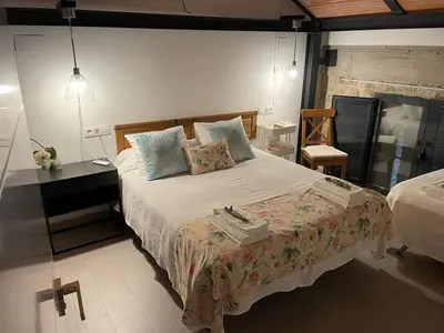 Cama o camas de una habitación en Viña Las Olivas