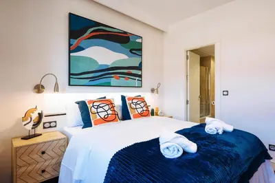 Cama o camas de una habitación en San Bernardo Home Free Parking