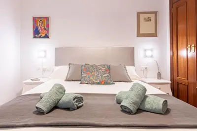 Cama o camas de una habitación en Apartamento Madroño Regina