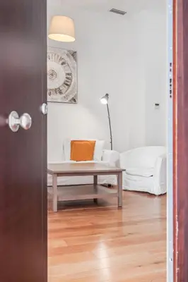 Zona de estar de Fantástico Duplex 2 hab 4 px -WIFI AC