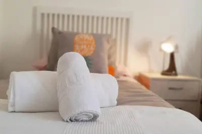 Cama o camas de una habitación en Apartamento San Roque- Street Lecha Marzo