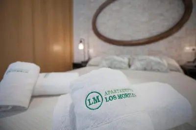 Cama o camas de una habitación en APARTAMENTOS LOS MORILES