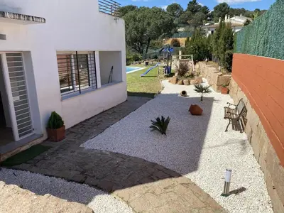 Jardín al aire libre en Casa Las Terrazas del Lago Alojamiento Rural