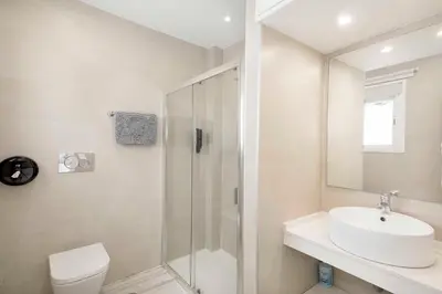 Un baño de Apartamentos Recaredo 7, Áticos con terraza