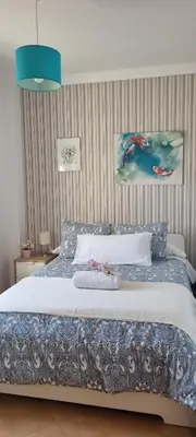 Cama o camas de una habitación en Casa nueva en Urbanización la Biznaga