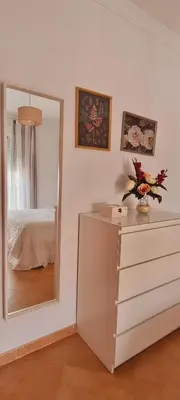 Cama o camas de una habitación en Casa nueva en Urbanización la Biznaga