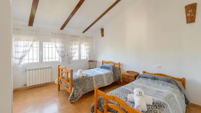 Cama o camas de una habitación en Cortijo La Umbria Villanueva de Algaidas by Ruralidays