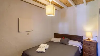 Cama o camas de una habitación en Casa Rural La teja (Caminito del Rey)