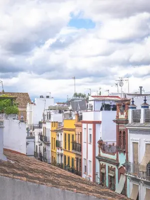 Vista general de Sevilla o vista desde la habitación en casa particular