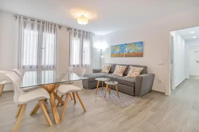 Zona de estar de Tejón y Marín, nuevo apartamento en casco antiguo
