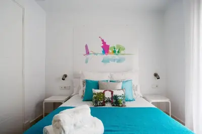 Cama o camas de una habitación en Pop Art, Un aroma a San Julián en Enladrillada