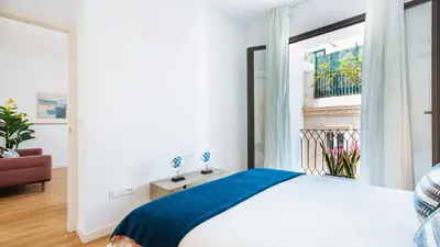 Cama o camas de una habitación en Alameda 1851 - Terrace and jacuzzi