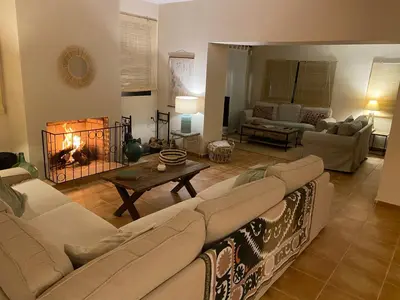 Zona de estar de Villa Guadaira, holiday house with pool in Seville southern Spain