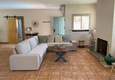 Zona de estar de Villa Guadaira, holiday house with pool in Seville southern Spain