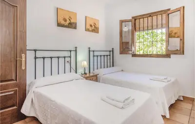 Cama o camas de una habitación en Lovely Home In Iznájar