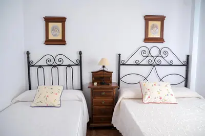 Cama o camas de una habitación en Casa Rural LA ENCINA