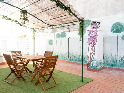 Jardín al aire libre en La Casa de los Naranjos