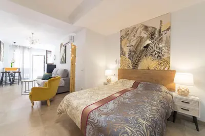 Cama o camas de una habitación en Precioso Loft El Arcángel II junto a la Ribera