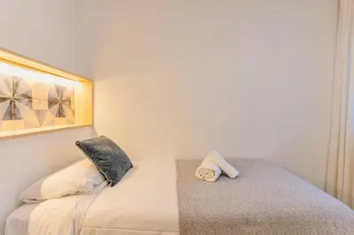 Cama o camas de una habitación en Apartamento La Luna de Villaceballos con PARKING GRATUITO