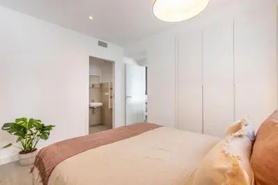 Cama o camas de una habitación en Wonderful apartment with terrace 1Bd1Bth- Center