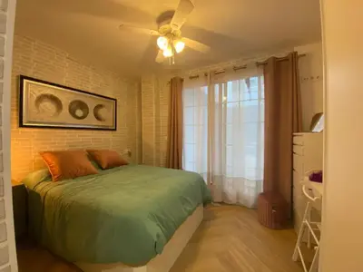 Cama o camas de una habitación en Apartamento Tibidabo Ext con Parking