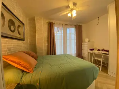 Cama o camas de una habitación en Apartamento Tibidabo Ext con Parking