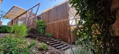Jardín al aire libre en Casa Cuartel Centenillo - Alojamientos Rurales en Sierra Morena