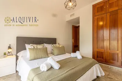Cama o camas de una habitación en Ático con Terraza San Julian Cordoba