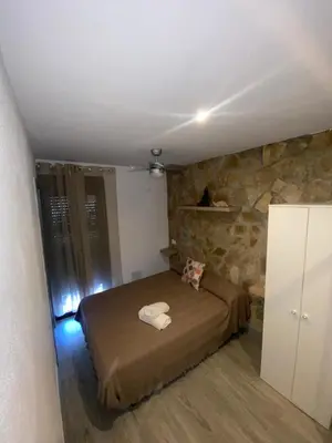 Cama o camas de una habitación en Casita en el Tajo
