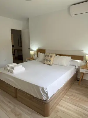 Cama o camas de una habitación en Apartamentos Azonaicas Centro Tendillas