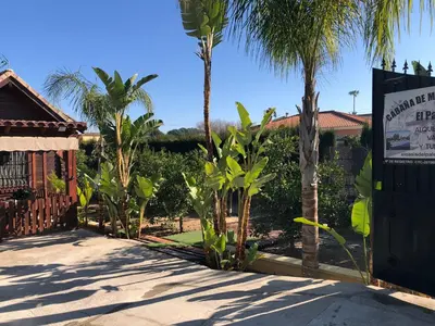 Jardín al aire libre en Casa de madera el oasis el palomar