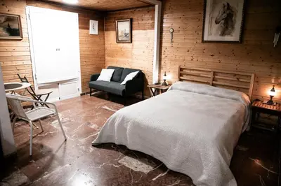 Cama o camas de una habitación en La Cabaña
