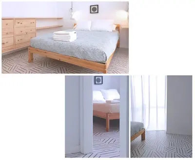Cama o camas de una habitación en Casa entera e independiente con parking en pleno centro de Sevilla