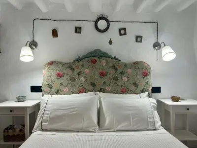 Cama o camas de una habitación en Las casillas de la Villa ALEGRÍAS