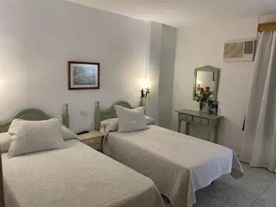 Cama o camas de una habitación en Hotel Meson Fuente del Pino