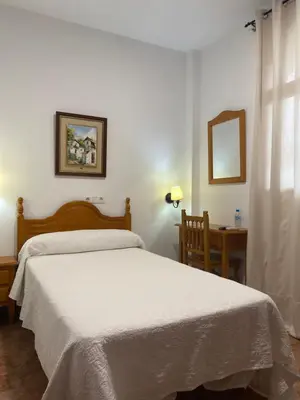 Cama o camas de una habitación en Hotel Meson Fuente del Pino