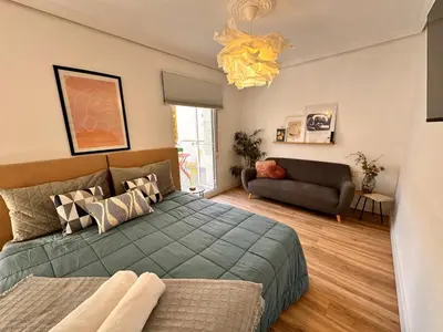 Cama o camas de una habitación en Apartamento El Naranjo