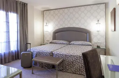Cama o camas de una habitación en Hotel Macià Alfaros