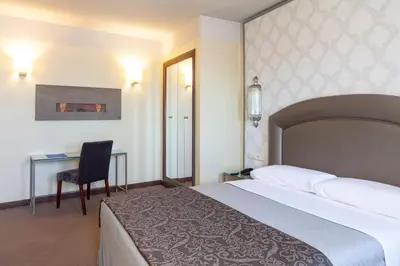 Cama o camas de una habitación en Hotel Macià Alfaros