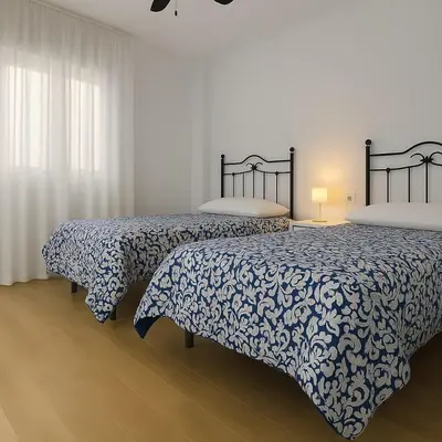 Cama o camas de una habitación en Céntrico Apartamento en Jaén 107 m2 2 baños 4 pax