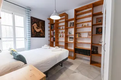 Cama o camas de una habitación en Virgen Carmen Dolorosa Plaza de la Alameda