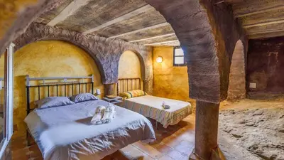 Cama o camas de una habitación en Ermita de las Eras Algarinejo by Ruralidays